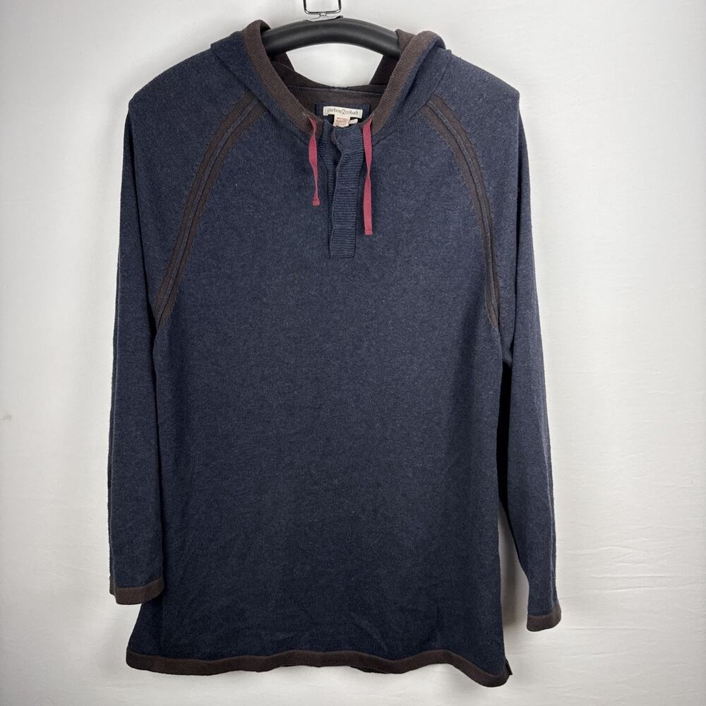 Carbon2Cobalt Mens Cotton Cashmere Knit Hoodie Sweater Size XXL 2XL Blue Gray
